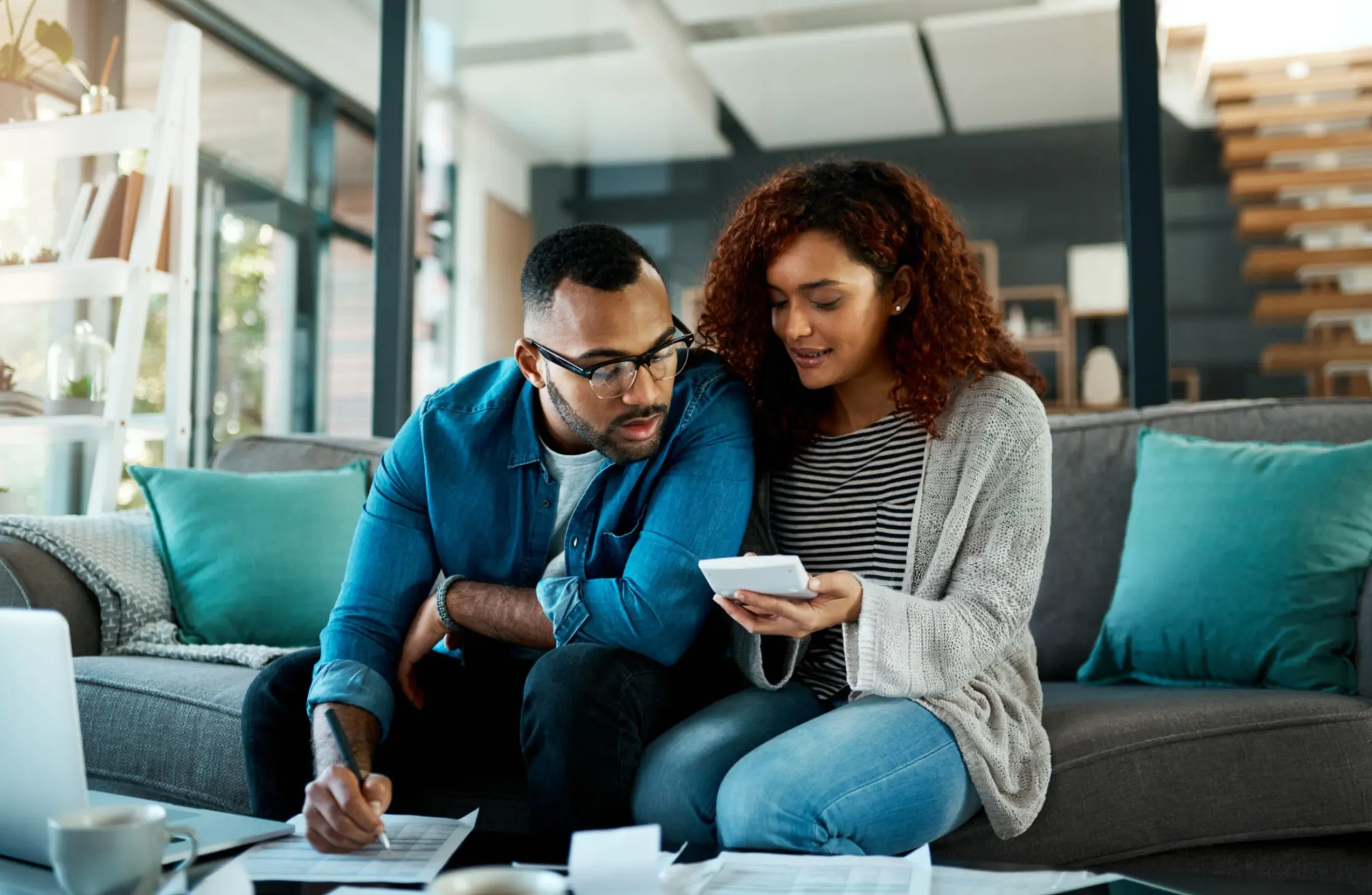 Prenup-blog-image2 Couple looking at finances together