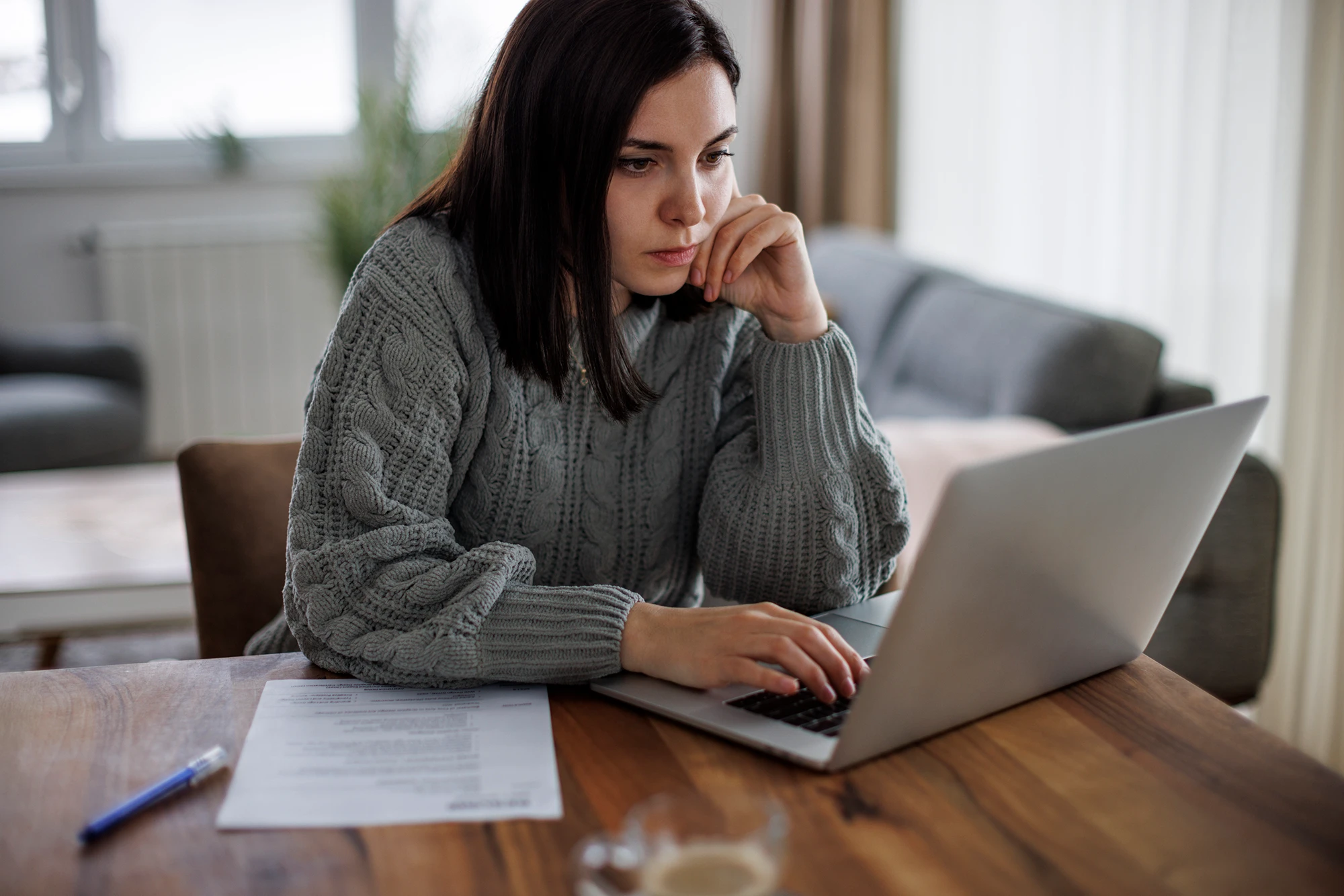 Woman working on the computer