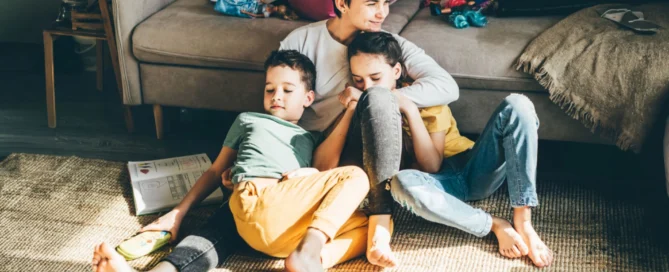 photo of a mother with her children