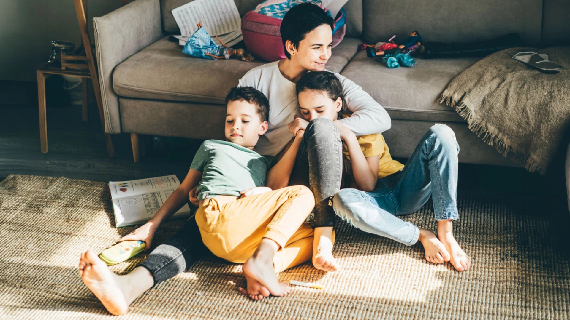 photo of a mother with her children